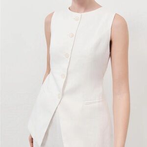 Dissh ALESSIA WHITE LINEN VEST, US10, AUS14